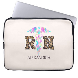 Capa Para Notebook RN, Registered Nurse Leopard
