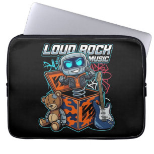 Capa Para Notebook Robô de Música Rock Alta