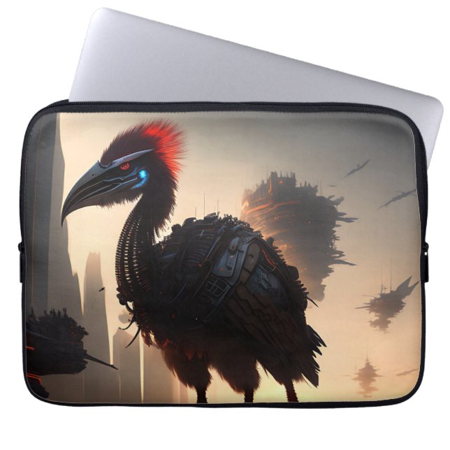 Capa Para Notebook Robô Futurístico Australiano Emu, Bolsa de laptop (Frente)