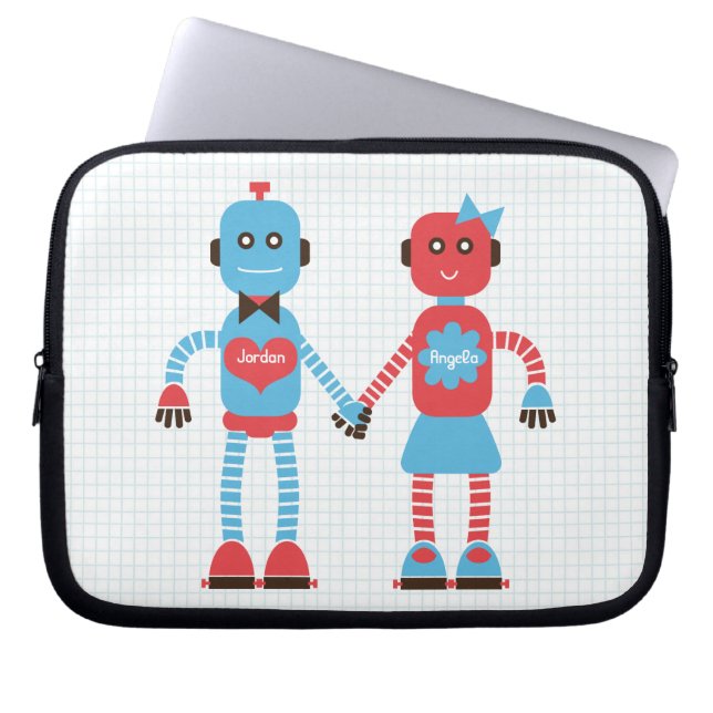 Capa Para Notebook Robot Love Bolsa de laptop personalizada para Casa (Frente)