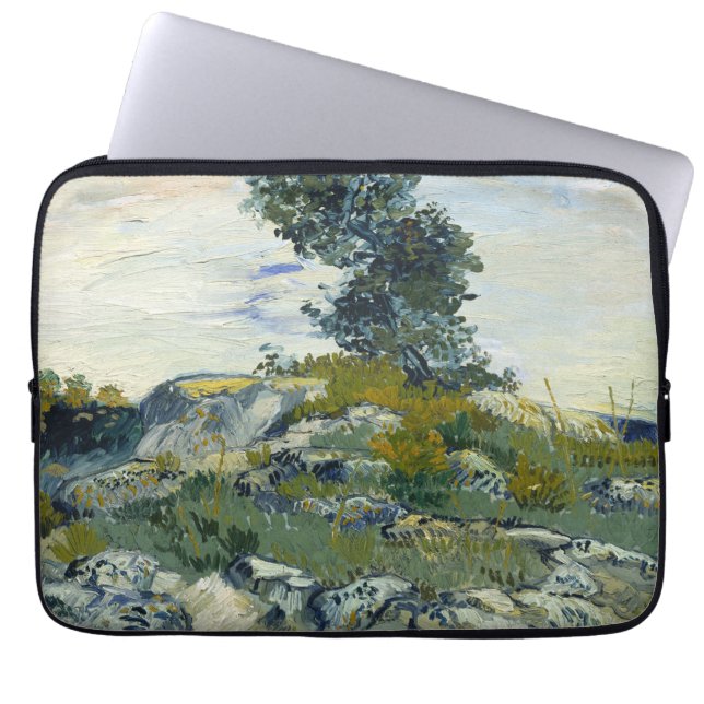 Capa Para Notebook Rochas com Carvalho, Pintura a Óleo de Van Gogh (Frente)