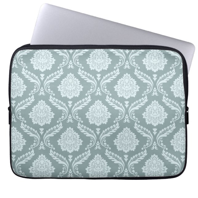 Capa Para Notebook Rococo Damask Pattern Duck Egg Blue+Teal (Frente)