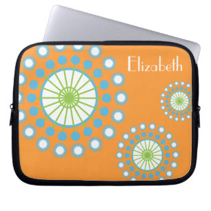 Capa Para Notebook Roda azul-cor-de-laranja personalizada