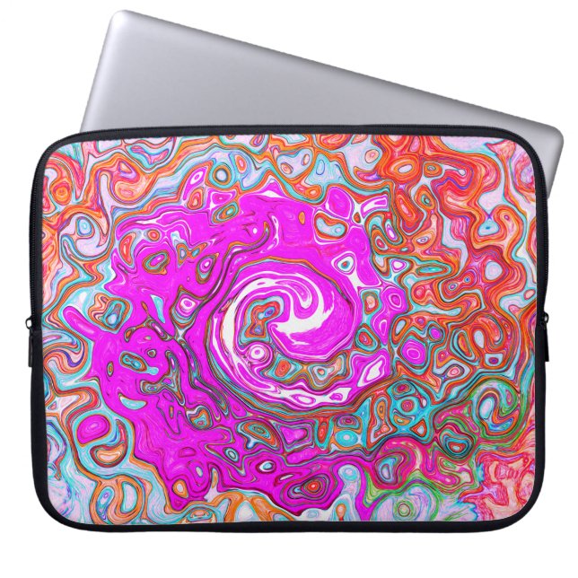 Capa Para Notebook Rodovalho Abstrato da Groovy Roxo e Laranja (Frente)