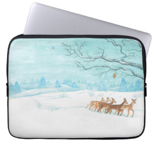 Capa Para Notebook Roe Deer no inverno