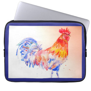 Capa Para Notebook Rooster Watercolor - Pai de Galinha
