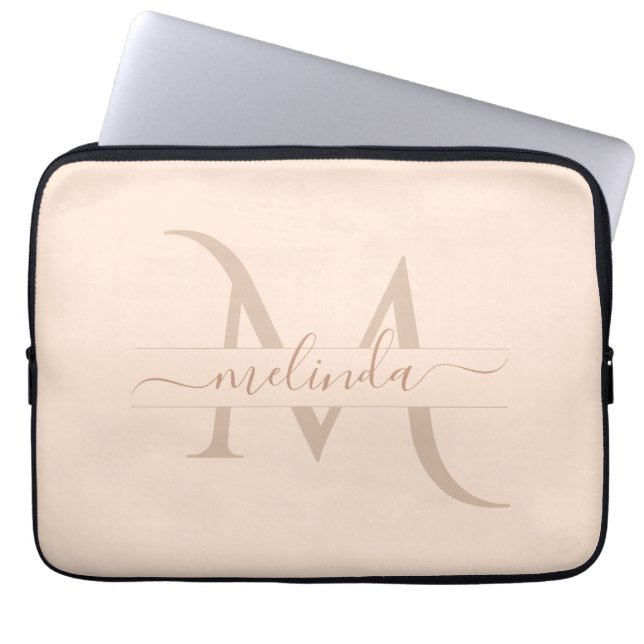 Capa Para Notebook  Rosa Afeminado Monograma Personalizado Nome  (Frente)