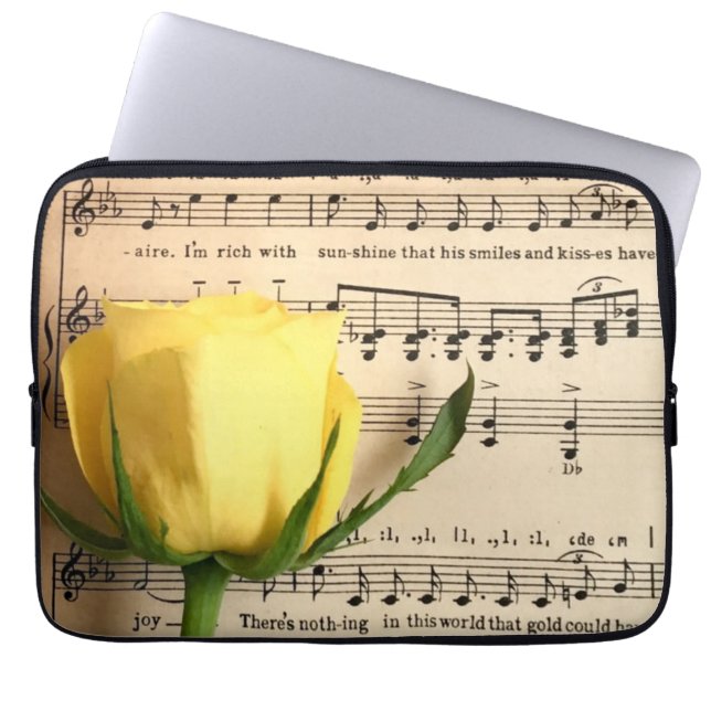 Capa Para Notebook Rosa Amarelo-Folha (Frente)
