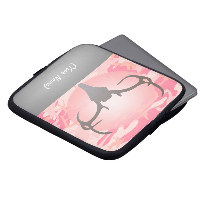 Capa Para Notebook Rosa Camo salpicado dos Antlers dos cervos do tema (Frente Topo)