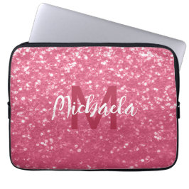 Capa Para Notebook Rosa claro falsa rosa brilho brilho Monograma