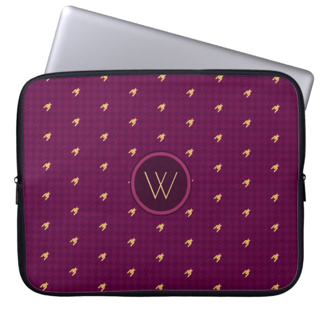 Capa Para Notebook Rosa com a Bolsa de laptop Dourada do dente-forte  (Frente)