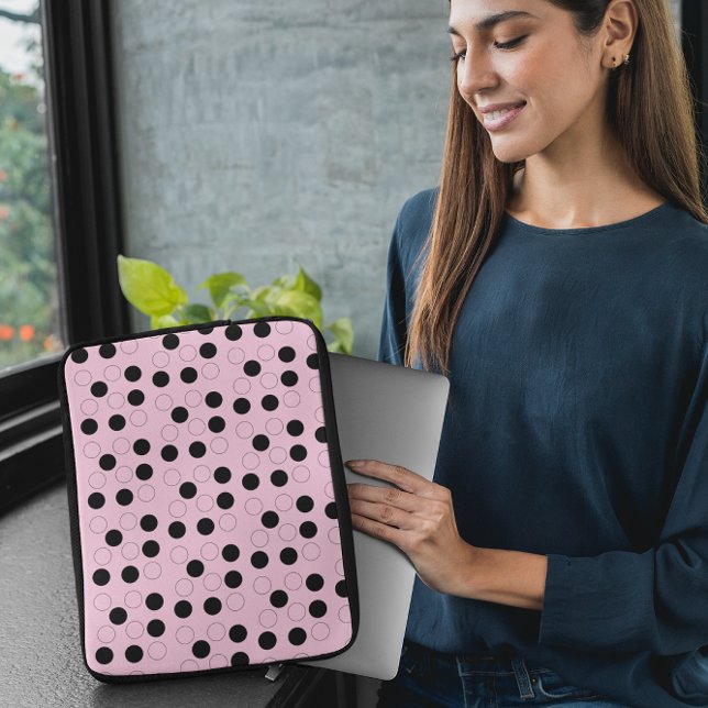 Capa Para Notebook Rosa com Círculos (Criador carregado)