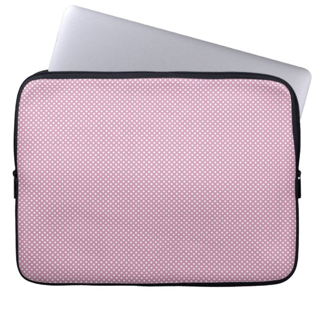 Capa Para Notebook Rosa Com Pontos Brancos Simples (Frente)