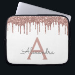 Capa Para Notebook Rosa Cor-de-rosa-branca, Dourada, com brilho monog<br><div class="desc">Branco e rosa - Faux Dourado a Rosa,  a gotejar o Minúsculo Brilhante Moderno e Elegante e o Minúsculo Elegante. Esse caso pode ser personalizado para incluir seu nome inicial e próprio.</div>