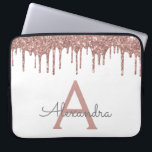 Capa Para Notebook Rosa Cor-de-rosa-branca, Dourada, com brilho monog<br><div class="desc">Branco e rosa - Faux Dourado a Rosa,  a gotejar o Minúsculo Brilhante Moderno e Elegante e o Minúsculo Elegante. Esse caso pode ser personalizado para incluir seu nome inicial e próprio.</div>