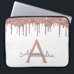 Capa Para Notebook Rosa Cor-de-rosa-branca, Dourada, com brilho monog<br><div class="desc">Branco e rosa - Faux Dourado a Rosa,  a gotejar o Minúsculo Brilhante Moderno e Elegante e o Minúsculo Elegante. Esse caso pode ser personalizado para incluir seu nome inicial e próprio.</div>