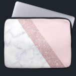 Capa Para Notebook rosa de mármore branco do brilho cor-de-rosa<br><div class="desc">Brilho cor-de-rosa do ouro do falso geométrico à moda e elegante,  mármore branco e bloco cor-de-rosa da cor.</div>