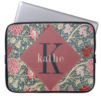 Rosa de Vintage William Morris Laptop Monograma