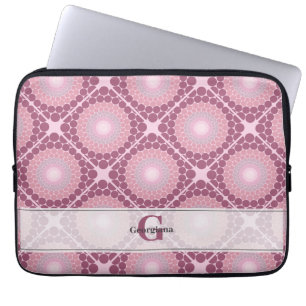 Capa Para Notebook Rosa Dot Dusky Radiante Monogramado Mandala