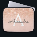 Capa Para Notebook Rosa Dourado Brilhante e Monograma Sparkle<br><div class="desc">Glam Rosa Dourado Ombre Faux Glitter e Sparkle Modern e Elegante Monograma. Esse caso pode ser personalizado para incluir seu nome inicial e próprio.</div>
