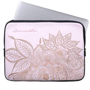 Capa Para Notebook Rosa Dourado Caso De Laptop De Mandala