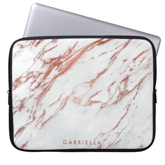 Capa Para Notebook Rosa Dourado Marble (Frente)