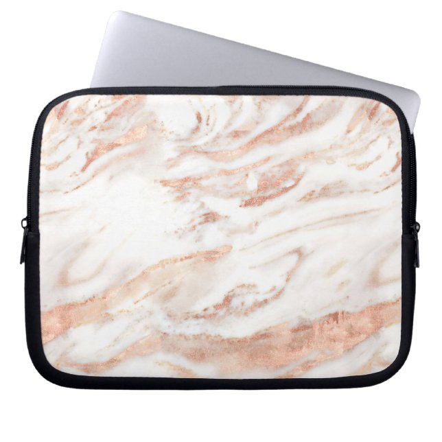 Capa Para Notebook Rosa Dourado Marble | Elegante Girly Copper (Frente)