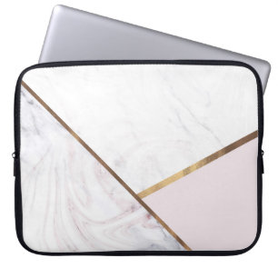 Capa Para Notebook Rosa Dourado Mármore Redemoinho & Bege Rosa Bronze