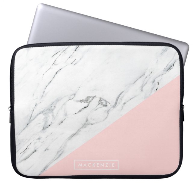 Capa Para Notebook Rosa e Marble (Frente)