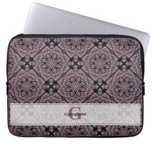 Capa Para Notebook Rosa Floral Personalizado Frontes Florais Mandala 