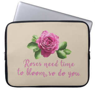 Capa Para Notebook rosa floral rosa púrpura