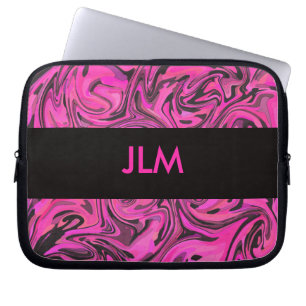 Capa Para Notebook Rosa quente & redemoinho líquido do preto
