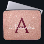 Capa Para Notebook Rosa Rosa Rosa Rosa Dourada Burgundy Glitter Monog<br><div class="desc">Leve a Lente Rosa e Rosa Dourada Burgundy Faux Glitter e Sparkle Elegant Monograma. Esse caso pode ser personalizado para incluir seu nome inicial e próprio.</div>