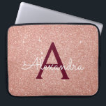 Capa Para Notebook Rosa Rosa Rosa Rosa Dourada Burgundy Glitter Monog<br><div class="desc">Leve a Lente Rosa e Rosa Dourada Burgundy Faux Glitter e Sparkle Elegant Monograma. Esse caso pode ser personalizado para incluir seu nome inicial e próprio.</div>
