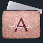 Capa Para Notebook Rosa Rosa Rosa Rosa Dourada Burgundy Glitter Monog<br><div class="desc">Leve a Lente Rosa e Rosa Dourada Burgundy Faux Glitter e Sparkle Elegant Monograma. Esse caso pode ser personalizado para incluir seu nome inicial e próprio.</div>