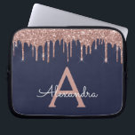 Capa Para Notebook Rosa Rosa Rosa Rosa Dourada Marinho Azul Brilhante<br><div class="desc">Rosa rosa rosa rosa Dourada e Marinho Blue Faux Derrubando Minúscula Moderna e Elegante Glitter e Minúscula Caso Elegante Elegante. Esse caso pode ser personalizado para incluir seu nome inicial e próprio.</div>