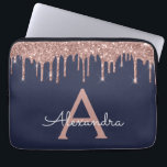 Capa Para Notebook Rosa Rosa Rosa Rosa Dourada Marinho Azul Brilhante<br><div class="desc">Rosa rosa rosa rosa Dourada e Marinho Blue Faux Derrubando Minúscula Moderna e Elegante Glitter e Minúscula Caso Elegante Elegante. Esse caso pode ser personalizado para incluir seu nome inicial e próprio.</div>