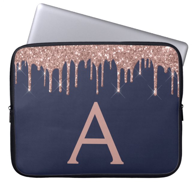 Capa Para Notebook Rosa Rosa Rosa Rosa Dourada Marinho Azul Brilhante (Frente)
