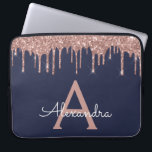 Capa Para Notebook Rosa Rosa Rosa Rosa Dourada Marinho Azul Brilhante<br><div class="desc">Rosa rosa rosa rosa Dourada e Marinho Blue Faux Derrubando Minúscula Moderna e Elegante Glitter e Minúscula Caso Elegante Elegante. Esse caso pode ser personalizado para incluir seu nome inicial e próprio.</div>