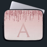 Capa Para Notebook Rosa Rosa Rosa Rosa Rosa Dourada, Brilhante e Mono<br><div class="desc">Cor-de-rosa-pincelada - Rosa Dourada,  brilho de popa fina e Laptop de monograma elegante e cintilante. Este caso monograma pode ser personalizado para incluir seu nome inicial e próprio.</div>