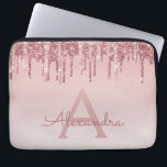 Capa Para Notebook Rosa Rosa Rosa Rosa Rosa Dourada, Brilhante e Mono<br><div class="desc">Cor-de-rosa-pincelada - Rosa Dourada,  brilho de popa fina e Laptop de monograma elegante e cintilante. Este caso monograma pode ser personalizado para incluir seu nome inicial e próprio.</div>