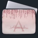 Capa Para Notebook Rosa Rosa Rosa Rosa Rosa Dourada, Brilhante e Mono<br><div class="desc">Cor-de-rosa-pincelada - Rosa Dourada,  brilho de popa fina e Laptop de monograma elegante e cintilante. Este caso monograma pode ser personalizado para incluir seu nome inicial e próprio.</div>