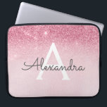 Capa Para Notebook Rosa Rosa Rosa Rosa Rosa Dourada, Brilhante e Mono<br><div class="desc">Cor-de-rosa-azul - Ombre Dourado Brilhante e Minicaso de Monograma Moderno e Elegante. Esse caso pode ser personalizado para incluir seu nome inicial e próprio.</div>