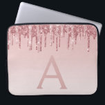 Capa Para Notebook Rosa Rosa Rosa Rosa Rosa Rosa Dourada Glitter Gota<br><div class="desc">Cor-de-rosa-pincelado - Dissipador de Nódulos Dourado (Drips) brilhante e Laptop Elegante de Minograma de Computador. Este caso monograma pode ser personalizado para incluir seu nome inicial e próprio.</div>
