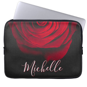Capa Para Notebook Rosa vermelha monográfica personalizada fotografia