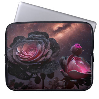Capa Para Notebook Rosas ANTÍQUICOS ESCUROS AZUIS E PINTOS