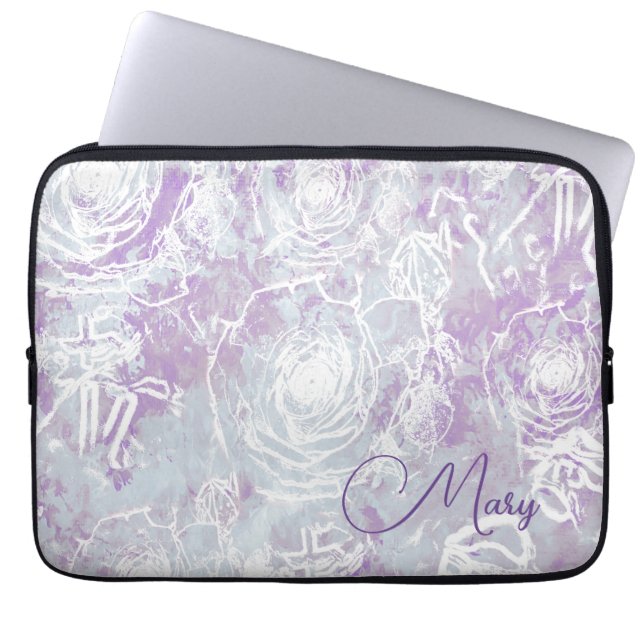 Capa Para Notebook Rosas/Cinzas recheadas (Frente)