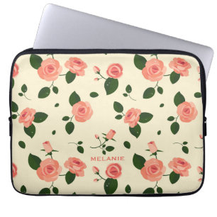 Capa Para Notebook Rosas Cor-de-Rosa Bonitas Padrão Rosa Pastel Perso