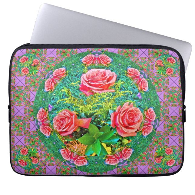 Capa Para Notebook Rosas de Aquarela Rosa (Frente)