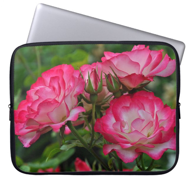 Capa Para Notebook Rosas rosa e branca (Frente)